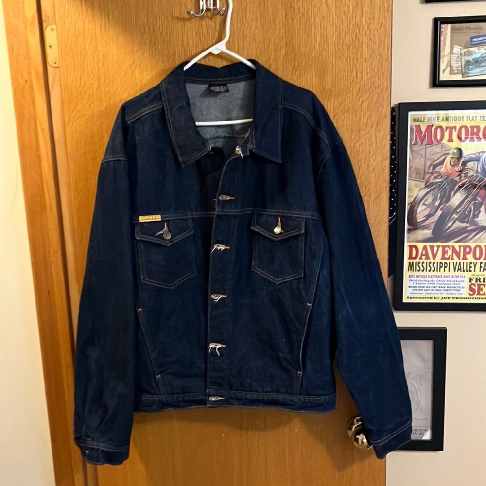 Prison blues heavy denim coat!  Brand new literally never worn.